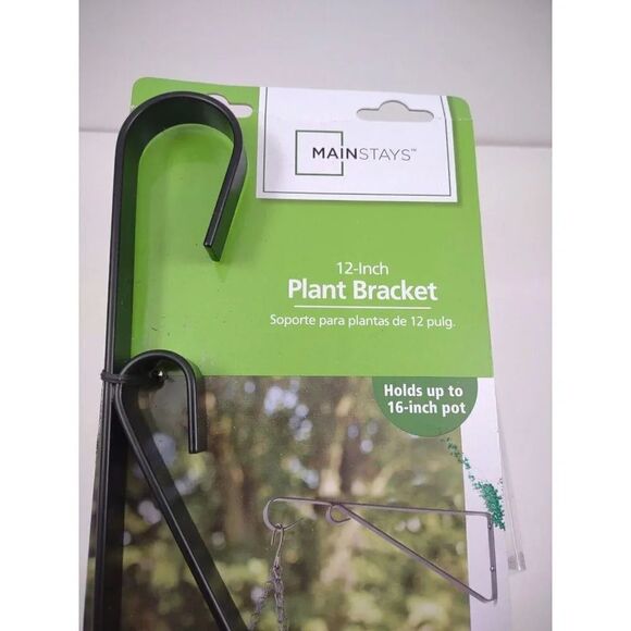 Plant Bracket Mainstays Black Iron Plant Bracket 12 inch NWT - Picture 8 of 12